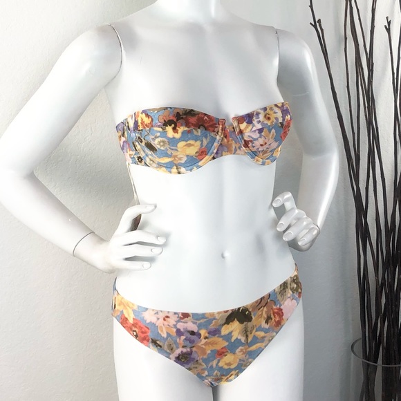 Chelsea & Violet | Floral Strapless Bikini - Picture 1 of 9